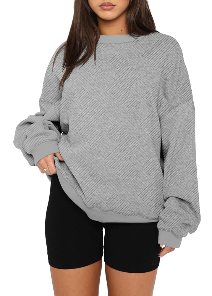 トップス bollaholic gray long sleeve CHGBMOK Womens Crew Neck Waffle Tunic Top Long Sleeve Peplum
